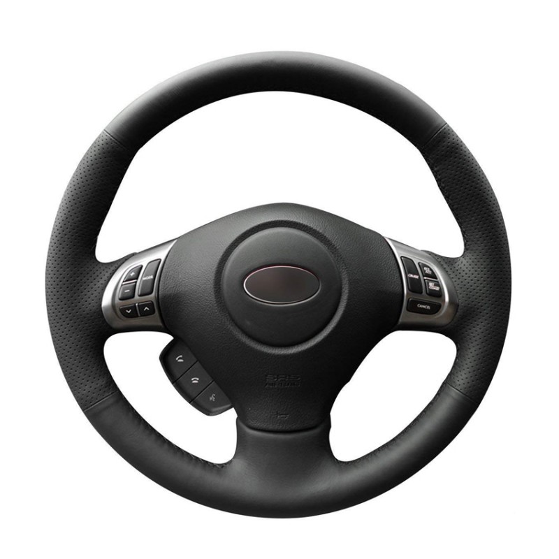Loncky Auto Custom Fit OEM Black Genuine Leather Steering Wheel Cover